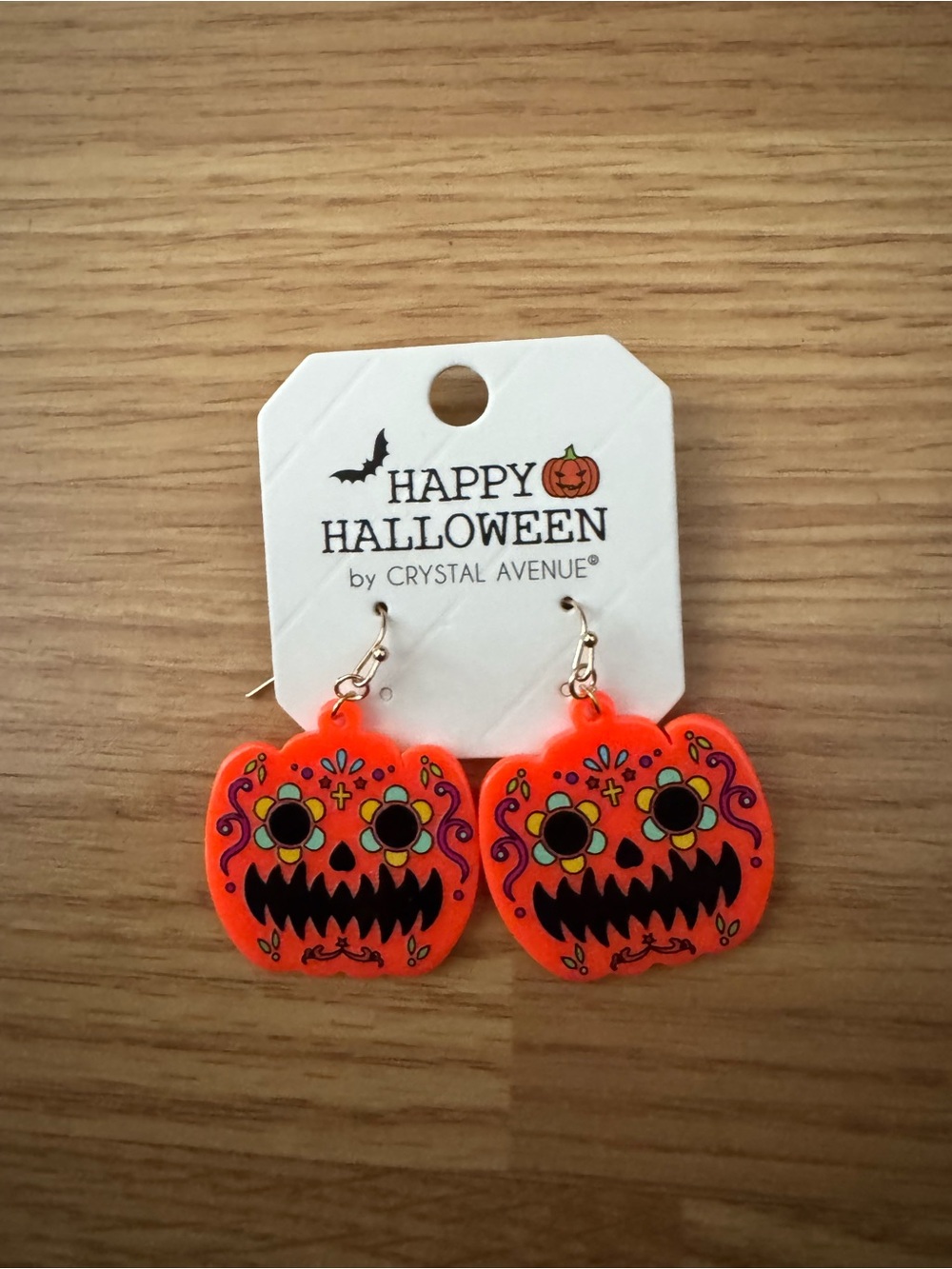 Kids' Orange Halloween Pumpkin Dangle Earrings